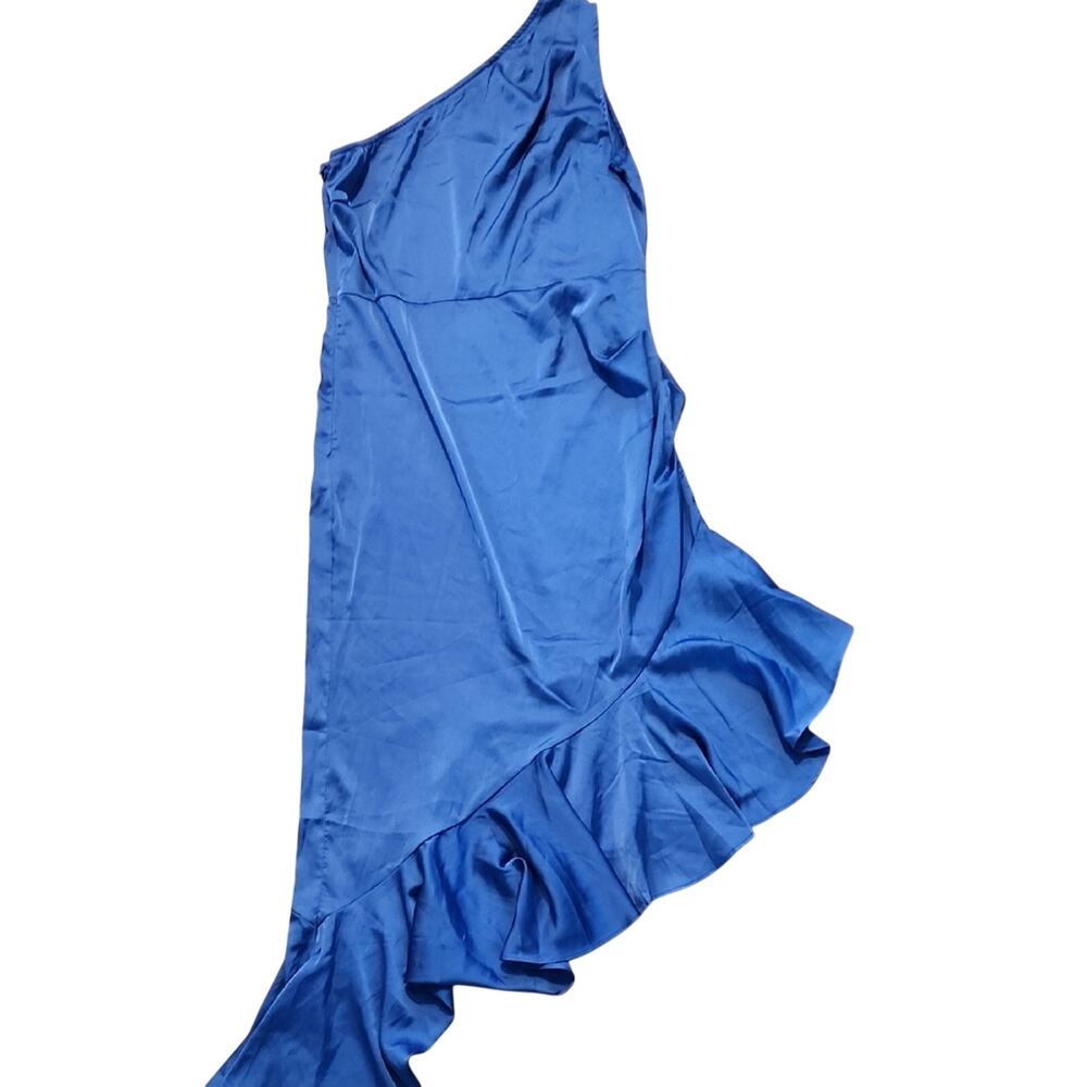 Asymmetrical One Shoulder Blue Dress By Pretty Garden